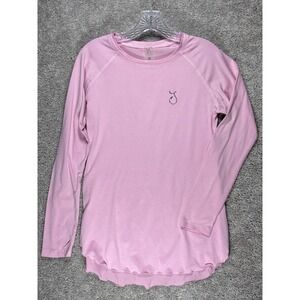 Reel Skipper Womens Pink Long Sleeve Performance Shirt Medium Thumbholes USA